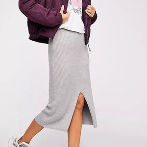 Free People Skyline Midi Skirt Grey